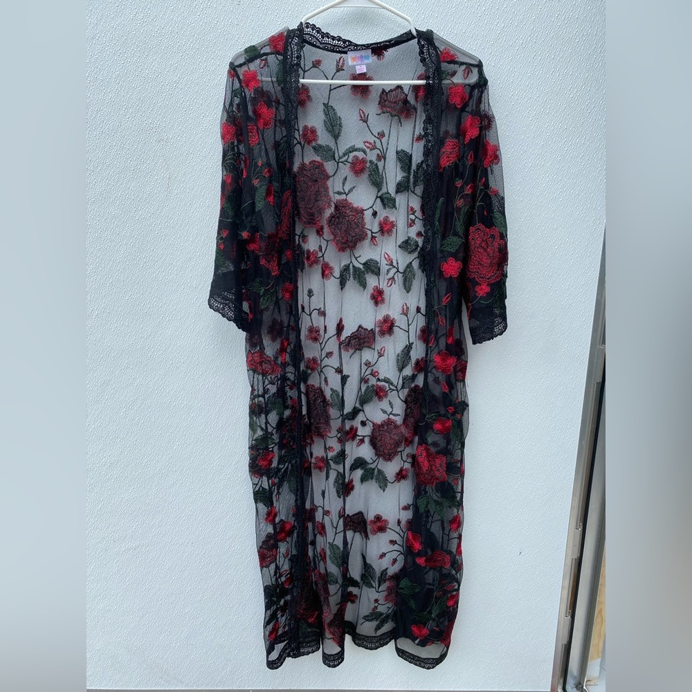 Lula Roe Chloe, open front duster, cardigan or swim cover size small